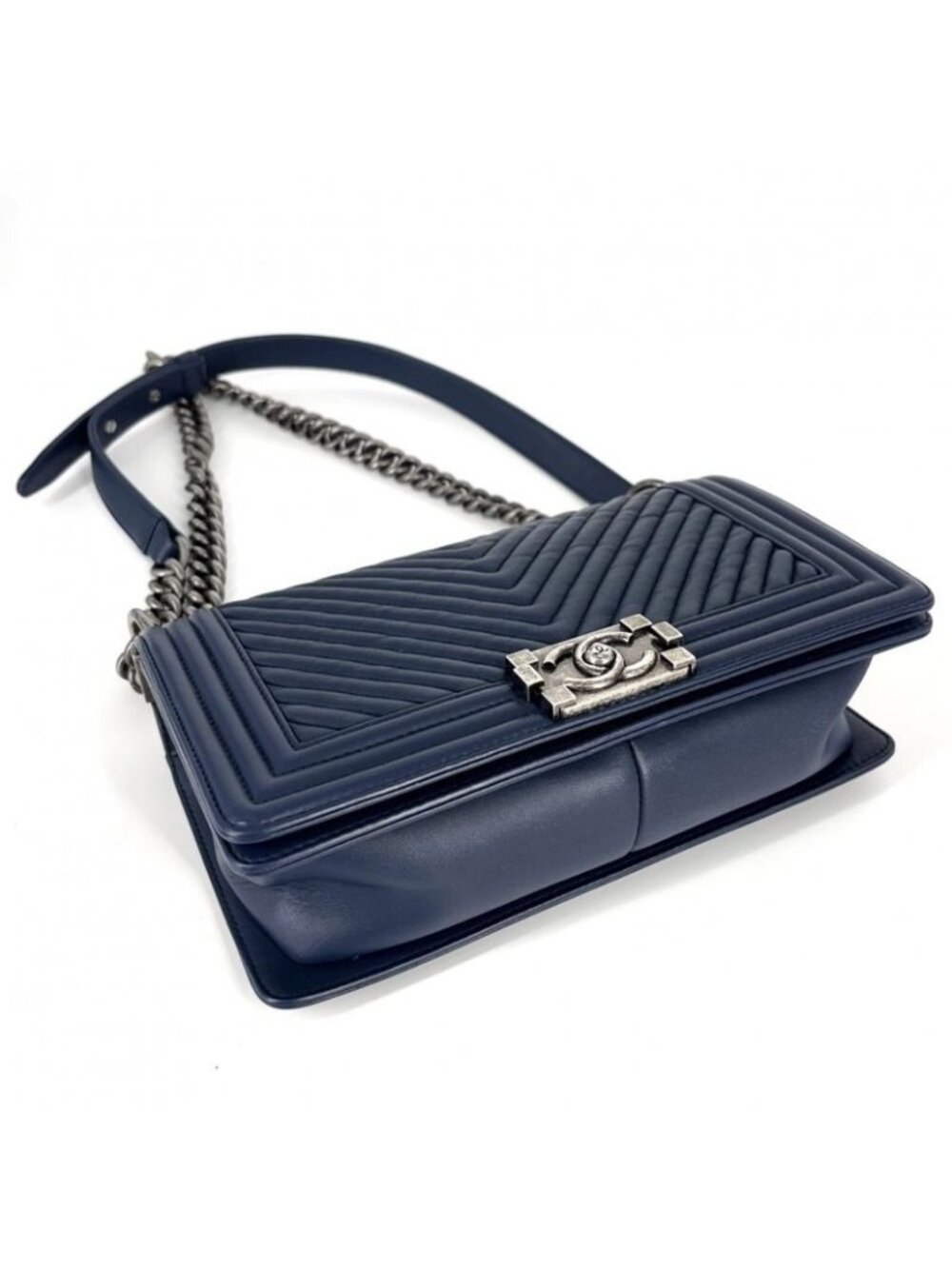 Chanel Shoulder Bag Boy Chain Chevron Crossbody - Picture 3 of 9